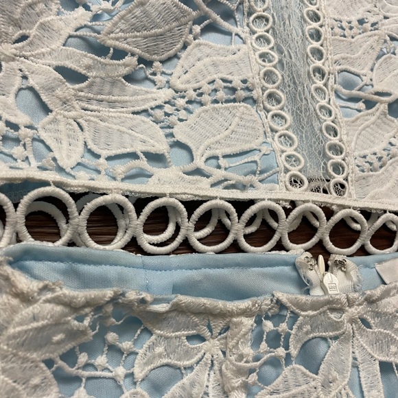 LUSH Baby Blue and White Lace Skirt and crop top! New. - Picture 8 of 13